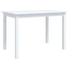 vidaXL Dining Table | White | Solid rubber wood frame, MDF top | Medium