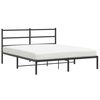 vidaXL Metal Bed Frame without Mattress with Headboard Black 150x200cm