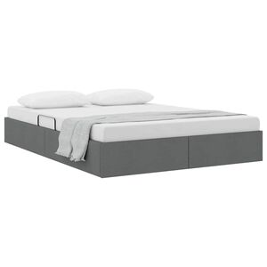 vidaXL Storage Bed with Mattress Dark Grey 153 x 203 cm Fabric