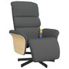 vidaXL Massage Recliner Chair with Footrest Dark Grey Fabric