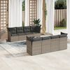 vidaXL 9 Piece Garden Sofa Set with Cushions Grey Poly Rattan