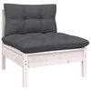 vidaXL 14 Piece Garden Lounge Set with Cushions White Solid Pinewood