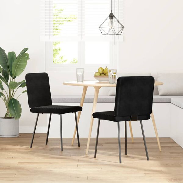 vidaXL Dining Chairs 2 pcs Black Velvet