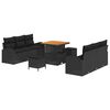 vidaXL Garden Sofa Set with Cushion with Storage 9 pcs Black