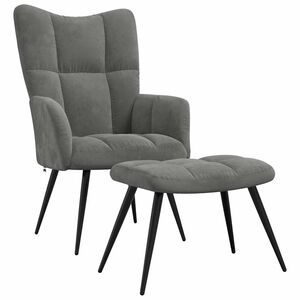 vidaXL Relaxing Chair With Stool | Dark Grey
