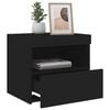 vidaXL Bedside Cabinet with LED Lights Black 50x40x45 cm