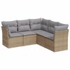 vidaXL 5 Piece Garden Sofa Set with Cushions Beige Poly Rattan