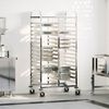 vidaXL Tray Trolley with 32 GN Containers 75x55x162.5 cm Stainless Steel