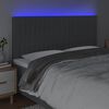vidaXL LED Headboard Dark Grey 160x5x118/128 cm Fabric