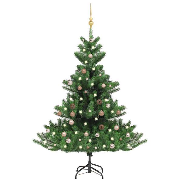 vidaXL Nordmann Fir Artificial Christmas Tree LED&Ball Set Green 120cm