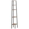 vidaXL Corner Shelf | Dark Brown and Black | Engineered wood and steel | Large