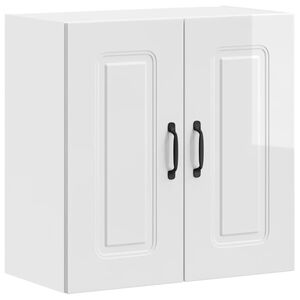 vidaXL Kitchen Wall Cabinet Kalmar High Gloss White Engineered Wood