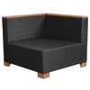 vidaXL 10 Piece Garden Lounge Set with Cushions Poly Rattan Black