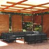 vidaXL 13 Piece Garden Lounge Set with Cushions Black Pinewood