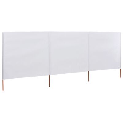 vidaXL 3-panel Wind Screen Fabric 400x120 cm White