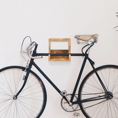 vidaXL Wall Mounted Bicycle Rack 35x25x25 cm Solid Rough Mango Wood