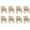 vidaXL Garden Chairs 8 pcs with Grey Cushions Solid Teak Wood