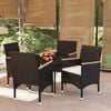 vidaXL 5 Piece Garden Dining Set with Cushions Black