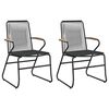 vidaXL Garden Chairs 2 pcs Black 58x59x85,5 cm PVC Rattan