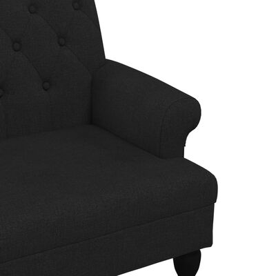 vidaXL Bench with Backrest Black 120x62x75.5 cm Fabric