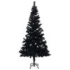 vidaXL Artificial Pre-lit Christmas Tree with Stand Black 150 cm PVC