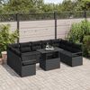 vidaXL Garden Sofa Set with Storage 10 pcs Black Poly rattan