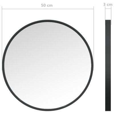 vidaXL Wall Mirror Black 50 cm