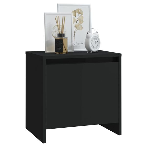 vidaXL Bedside Cabinet Black 45x34x44.5 cm Engineered Wood