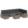 vidaXL Garden Sofa Set with Cushion 9 pcs Grey Poly rattan