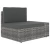vidaXL 3 Piece Garden Lounge Set Poly Rattan Grey