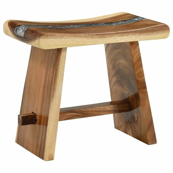 vidaXL Shower Stool Natural 50 x 30 x 44 cm Solid Suar Wood