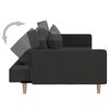 vidaXL 2-Seater Sofa Bed with Two Pillows Black Fabric