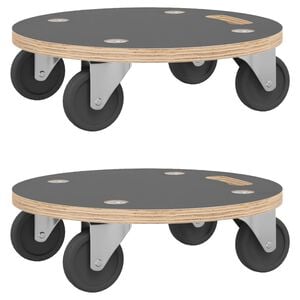 vidaXL Transport Trolleys 2 pcs Round &Oslash;38x11,5 cm 250 kg