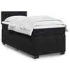 vidaXL Box Spring Bed with Mattress Black King Single Fabric