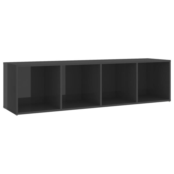 vidaXL 4 Piece TV Cabinet Set High Gloss Grey Engineered Wood