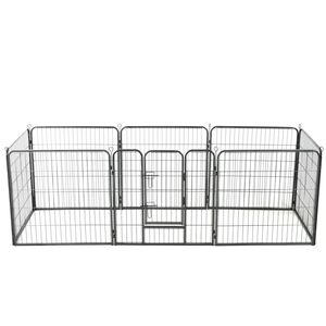 vidaXL Dog Playpen | Black | Powder-coated steel | 80x80 cm per panel