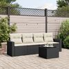 vidaXL 5 Piece Garden Sofa Set with Cushions Black Poly Rattan
