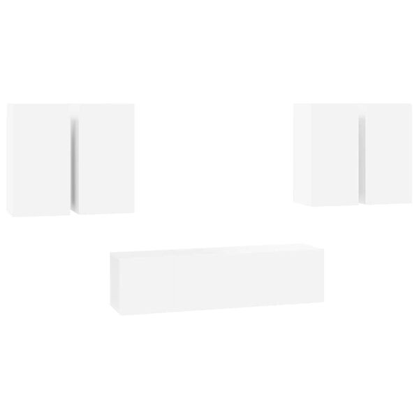 vidaXL 6 Piece TV Cabinet Set White Engineered Wood