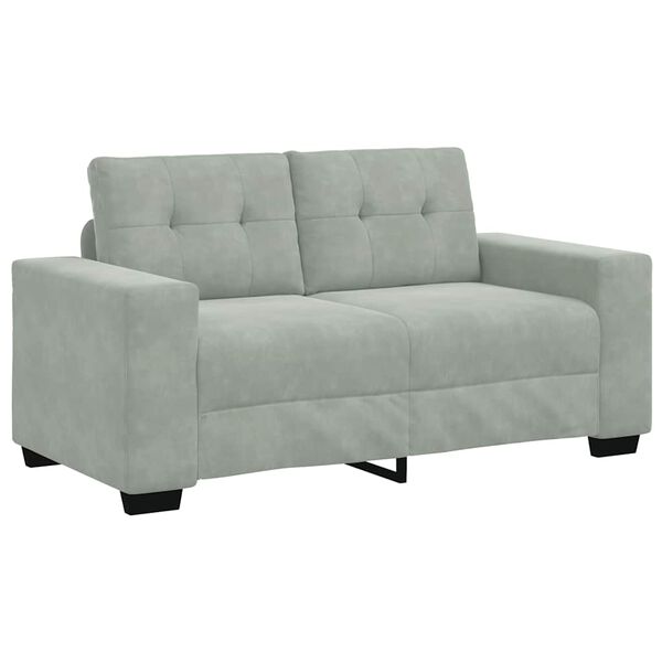vidaXL Loveseat Sofa Light Grey 120 cm Velvet