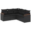 vidaXL Patio Sofa Set 5-Seaters Black