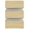 vidaXL LED Bedside Cabinet Sonoma Oak 45x35x67 cm Engineered Wood