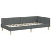 vidaXL Corner Bed Frame with Headboard Dark Grey 90 x 190 cm Fabric