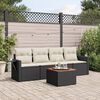 vidaXL 5 Piece Garden Sofa Set with Cushions Black Poly Rattan