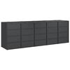 vidaXL Wheelie Bin Storage for 5 Bins Anthracite 340 x 77.5 x 115.5 cm
