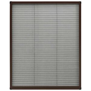 vidaXL Plisse Insect Screen for Windows Aluminium Brown 80x100 cm