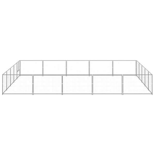 vidaXL Dog Kennel Silver 25 m&sup2; Steel