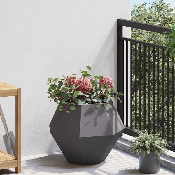 vidaXL Planter Black 50 x 50 x 40 cm Steel