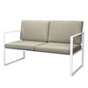 vidaXL 4 Piece Garden Lounge Set with Cushions Steel White