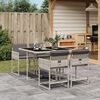 vidaXL 5 Piece Garden Dining Set with Cushions Light Grey Poly Rattan