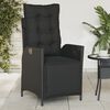vidaXL Reclining Garden Chairs 2 pcs with Footrest Black Poly Rattan